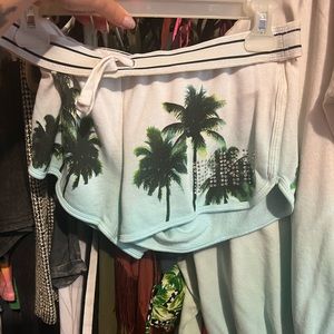 Pink bling tropical print shorts!
